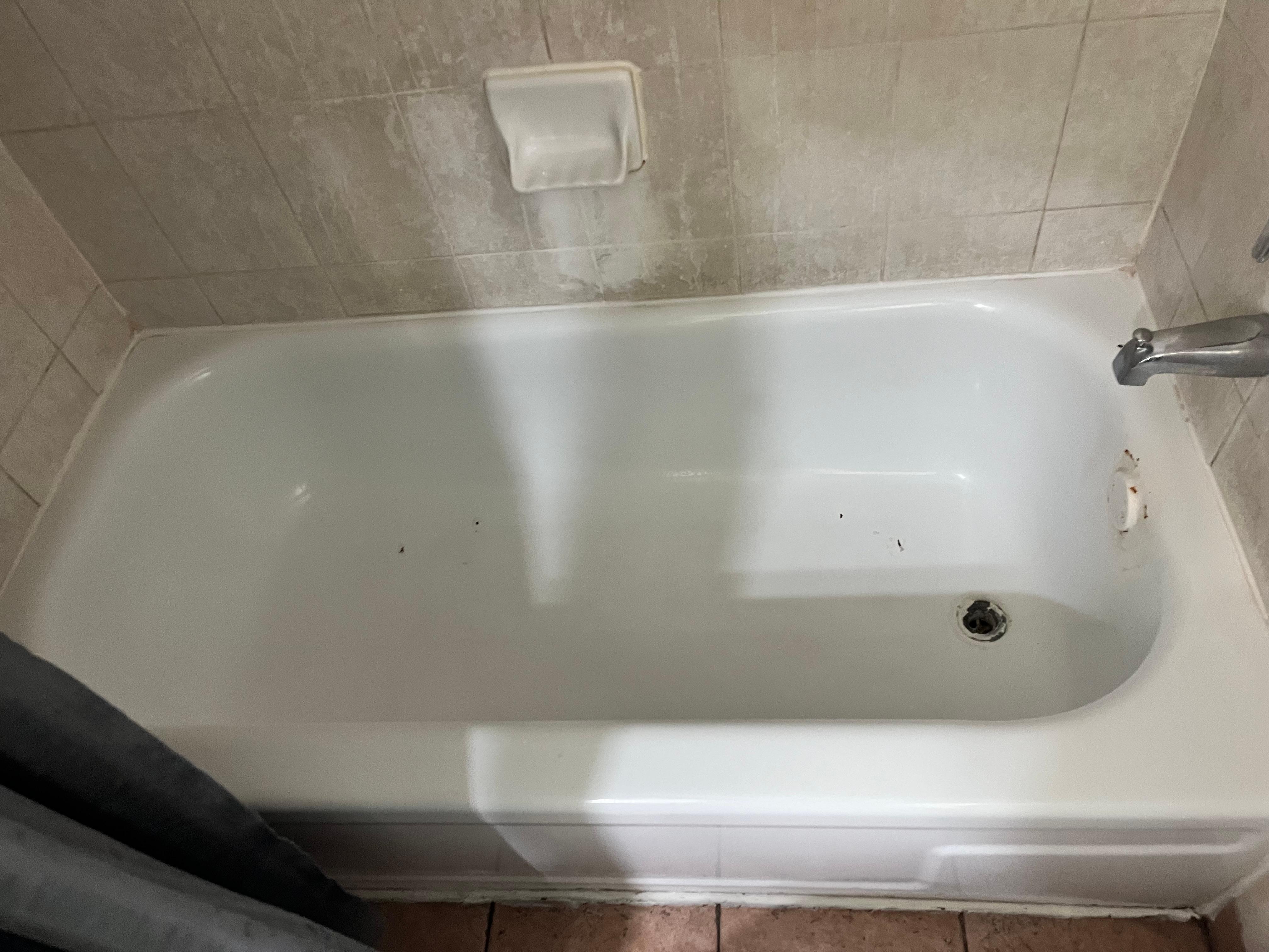 Stains or whatever you can imagine in the bathtub. 