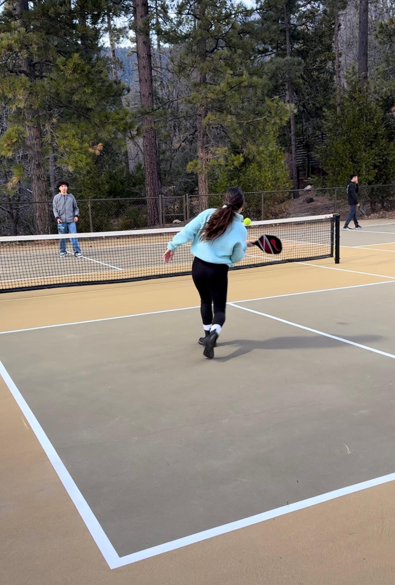 I had so much fun playing pickle ball with the whole family.