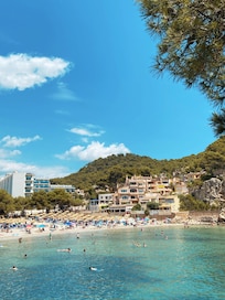 Beach in front of hotel.