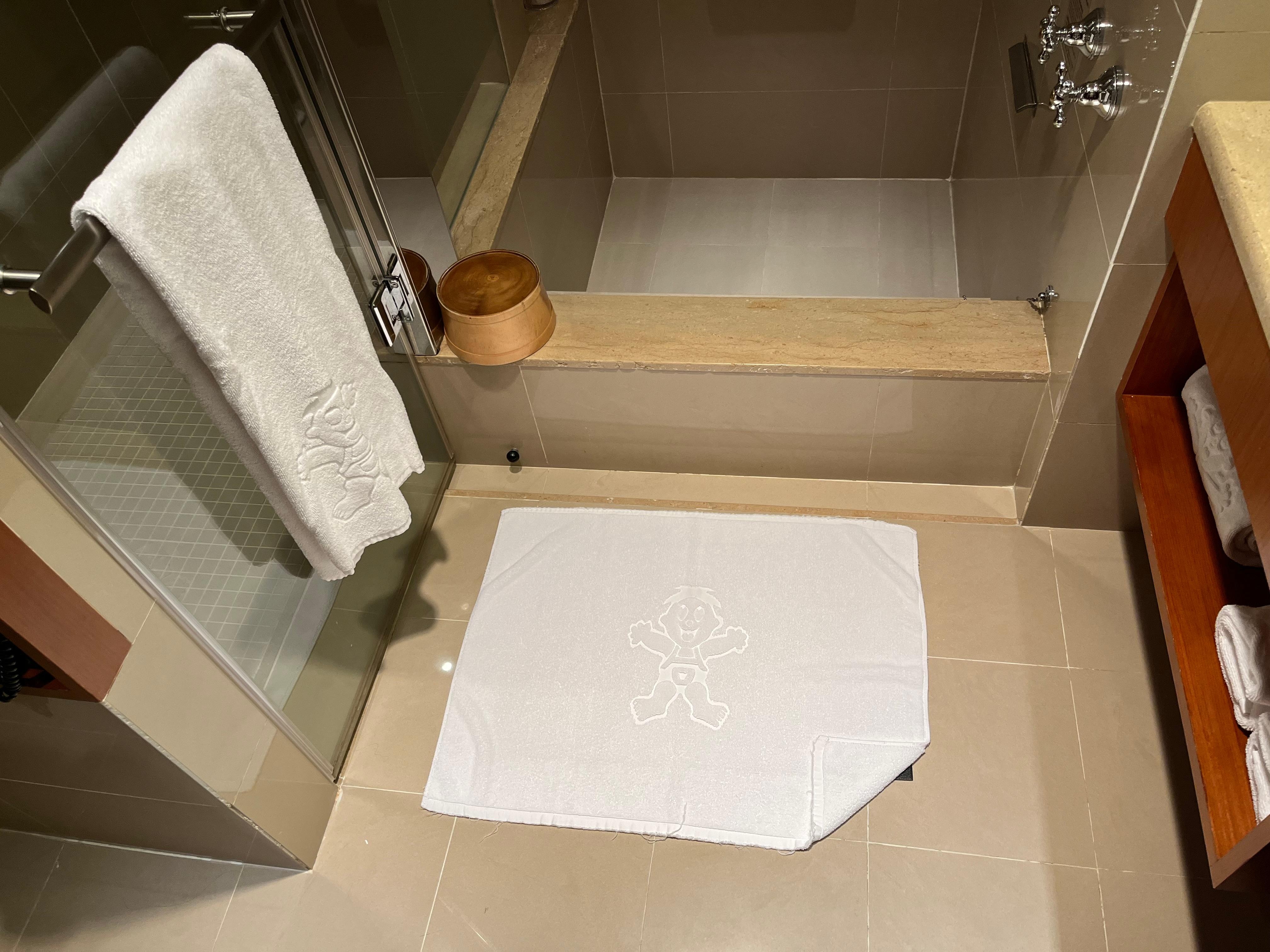 バスルームのシャワー室前