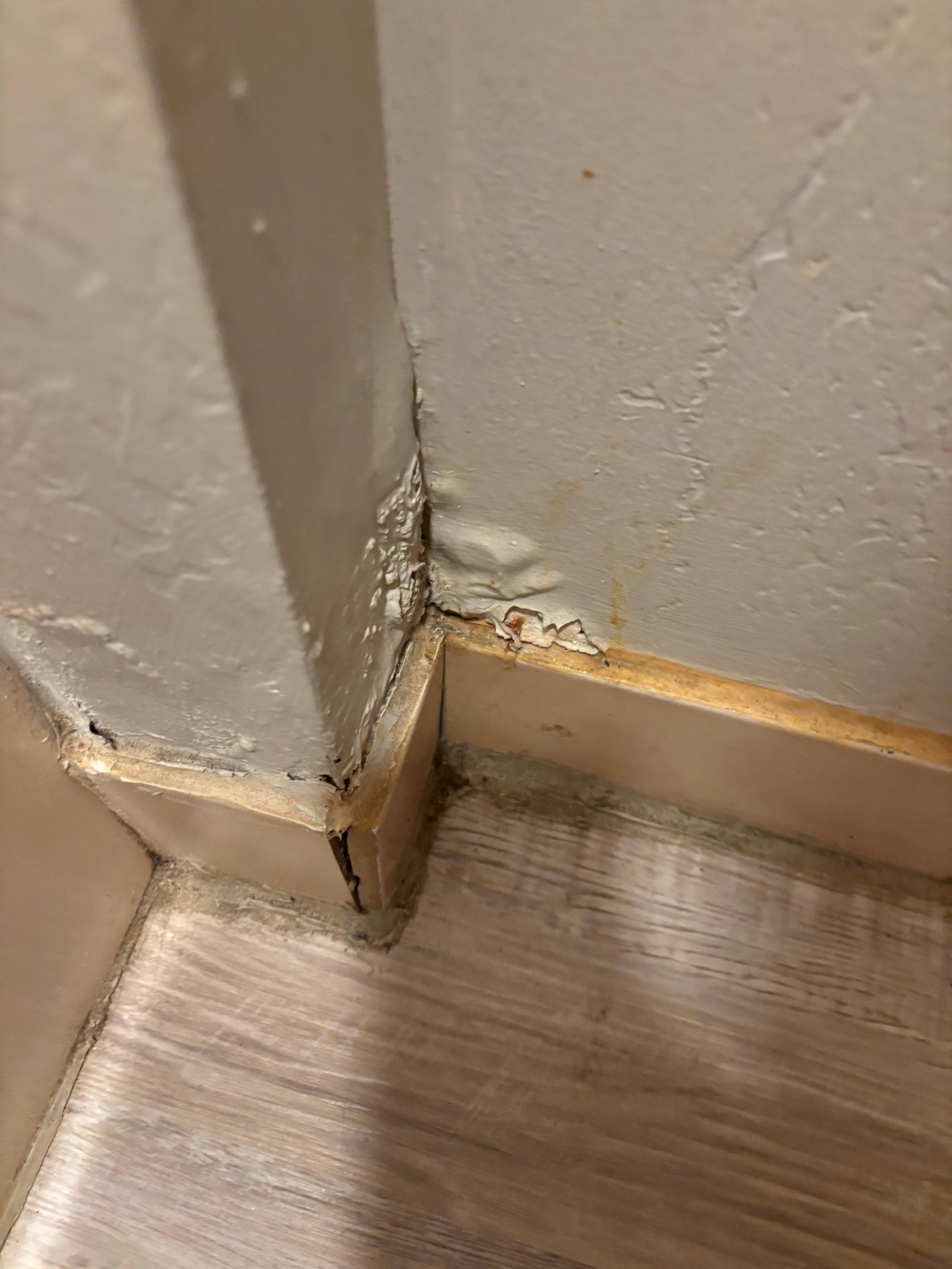Bathroom corner old water leak
