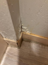 Bathroom corner old water leak