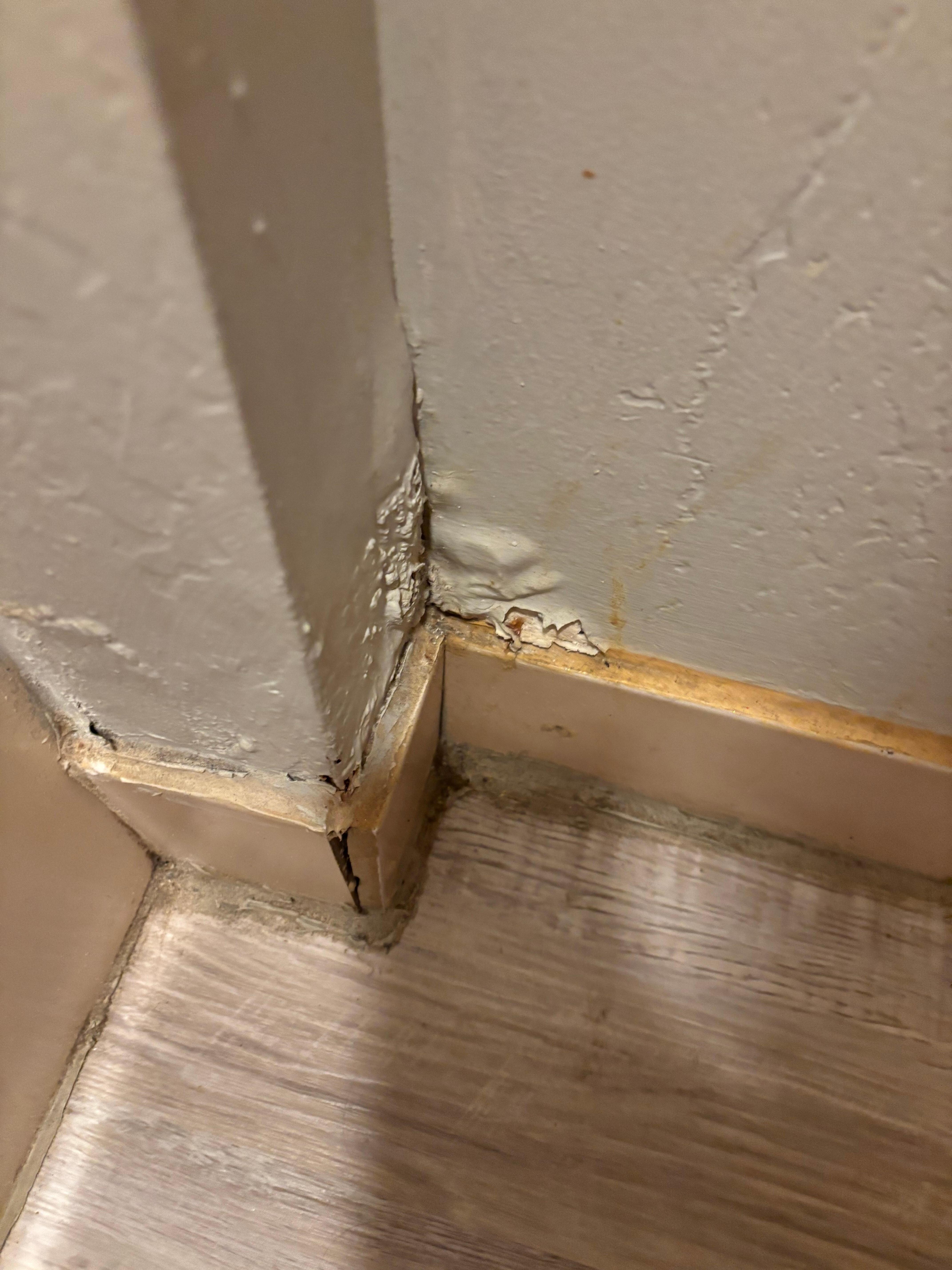 Bathroom corner old water leak