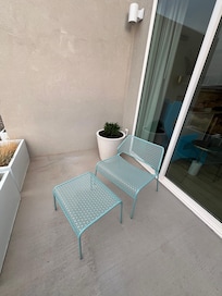 Each room has a private patio.
