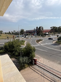 View from our room- the airport is just behind the buildings