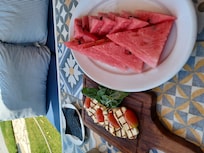 Lunch on the beach.(haloumi &watermelon)