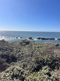 Hiking along coastline.