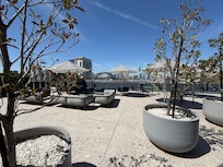 View from the patio at the front of the hotel