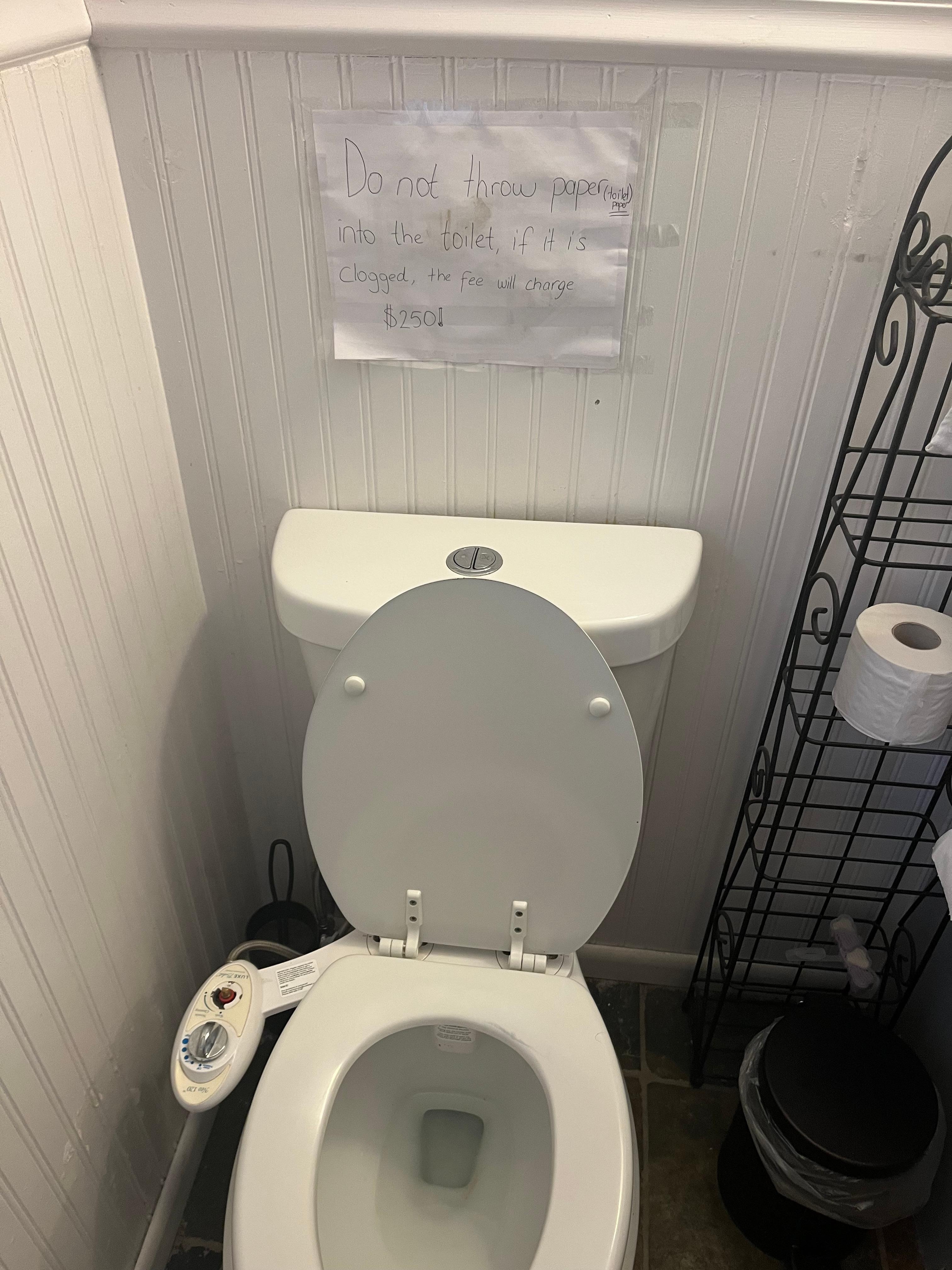 Toilet not advertised 