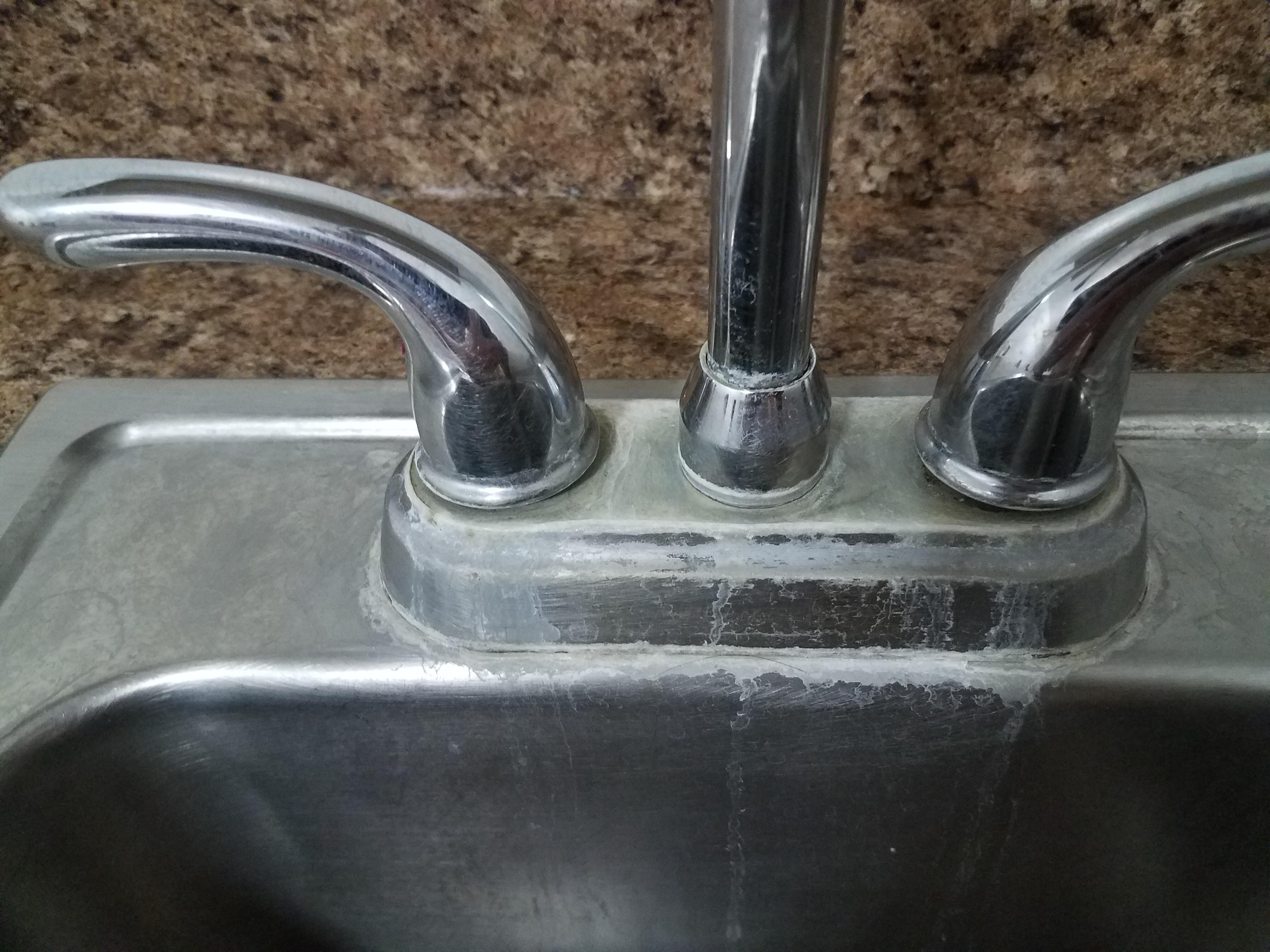 Lime buildup on sink