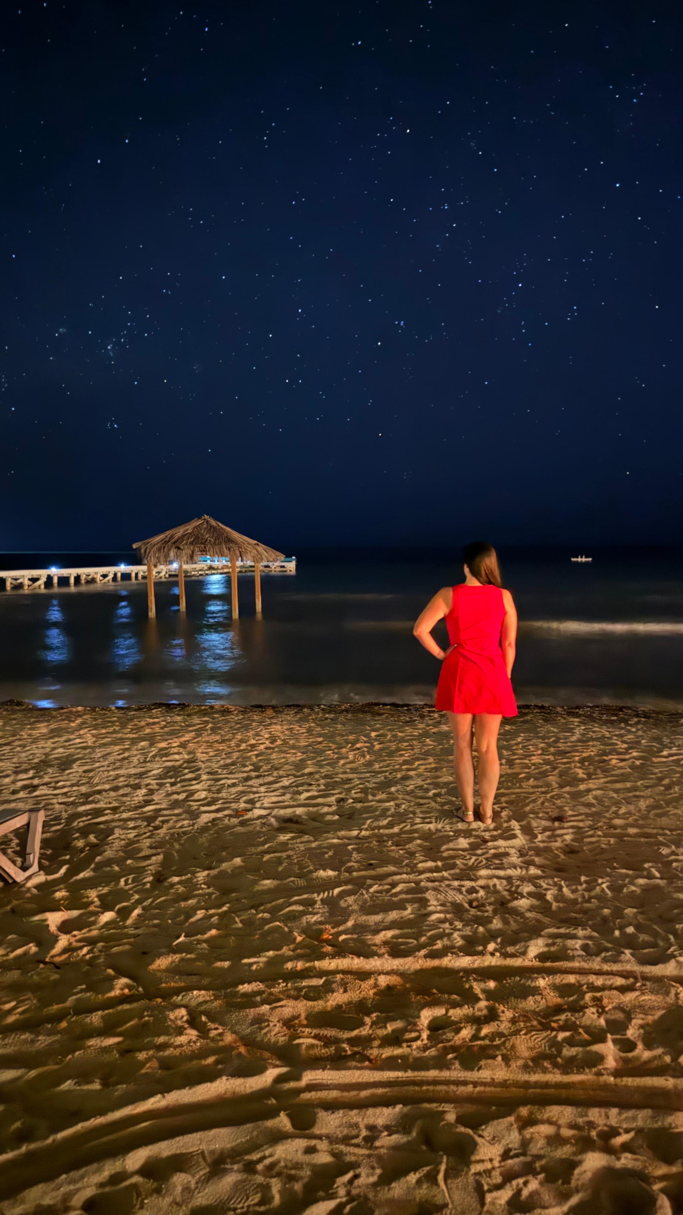 Perfect night scene with the light of the pit fire and starry night. 