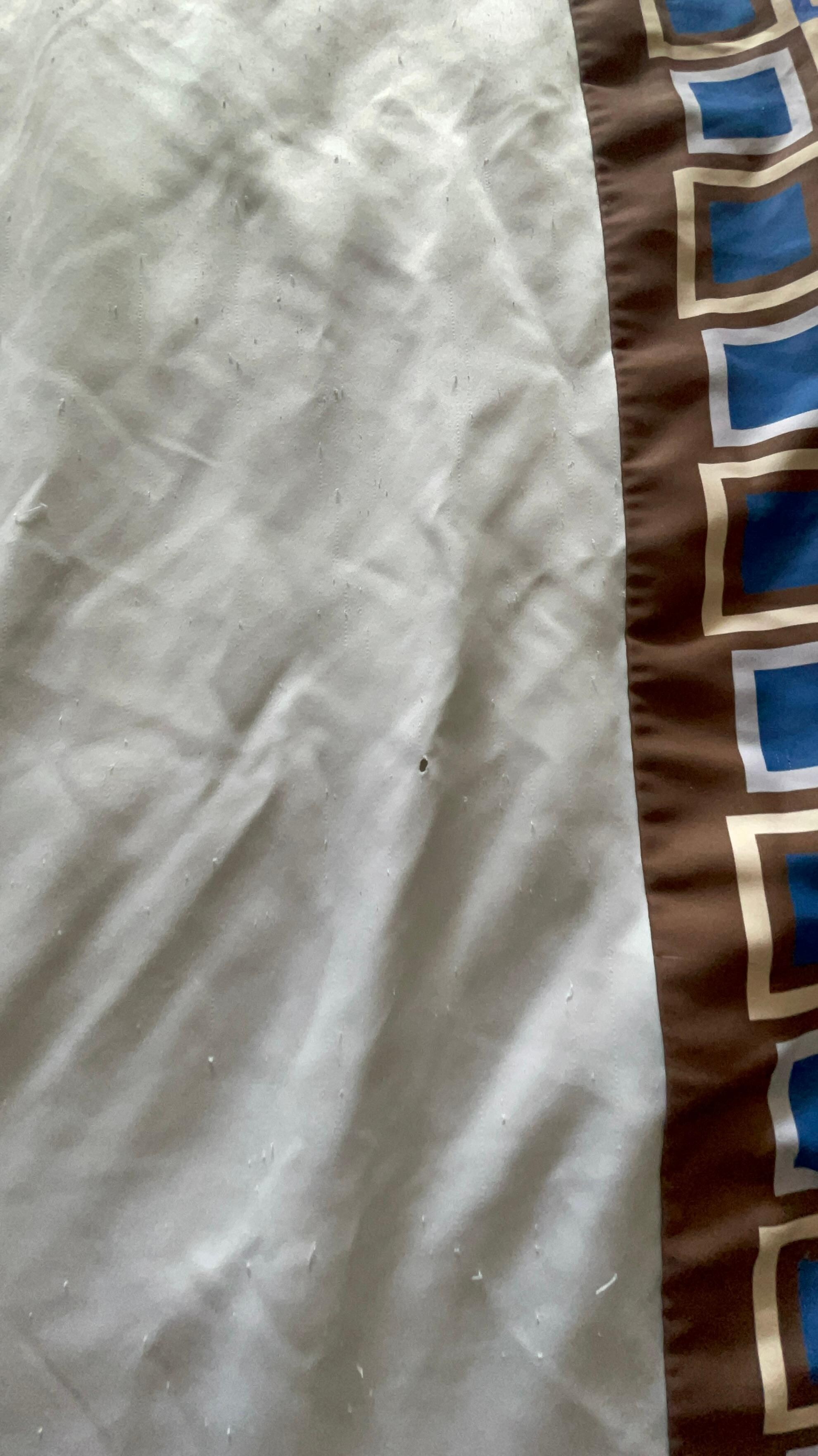 Nasty old sheets with cigarette burns and holes. 