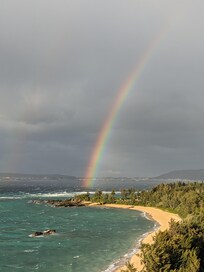 虹が出て綺麗でした。