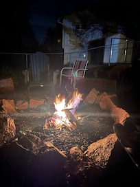 Fire pit for a chilly evening was just the thing (safely, of course!)