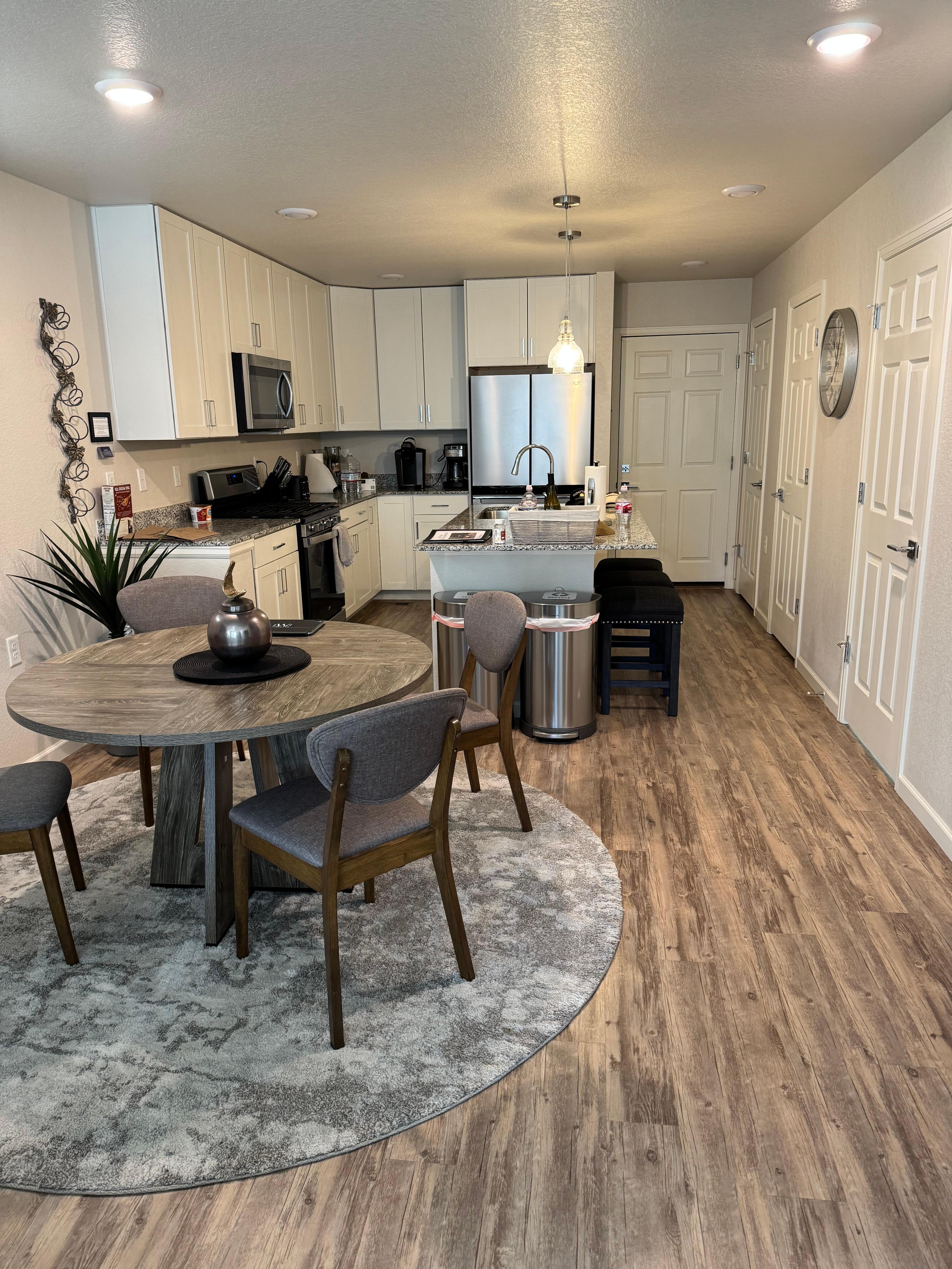 View from living room to garage entry