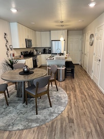 View from living room to garage entry