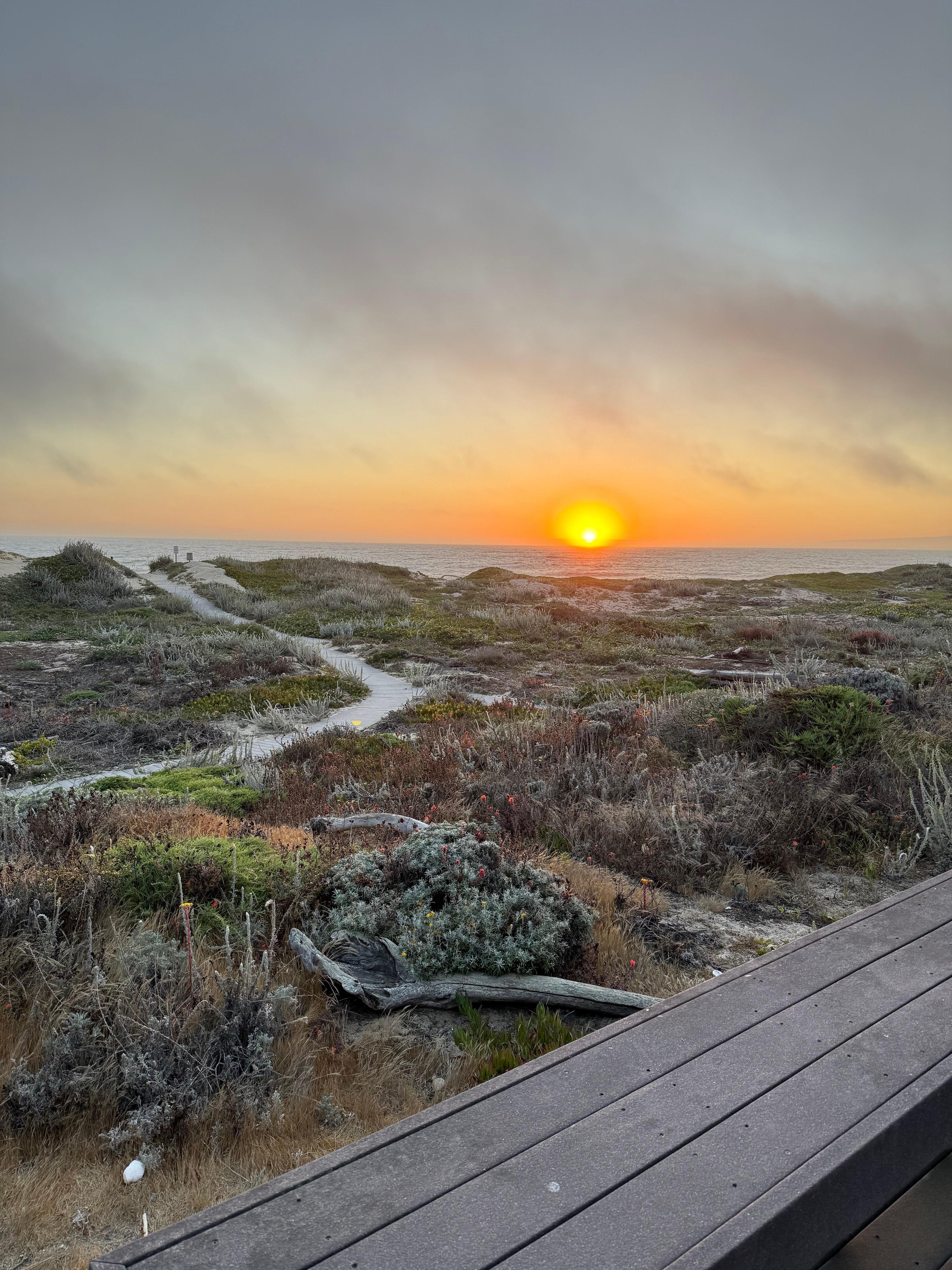 Back deck sunset view 