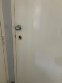 Hole in door with lock issues