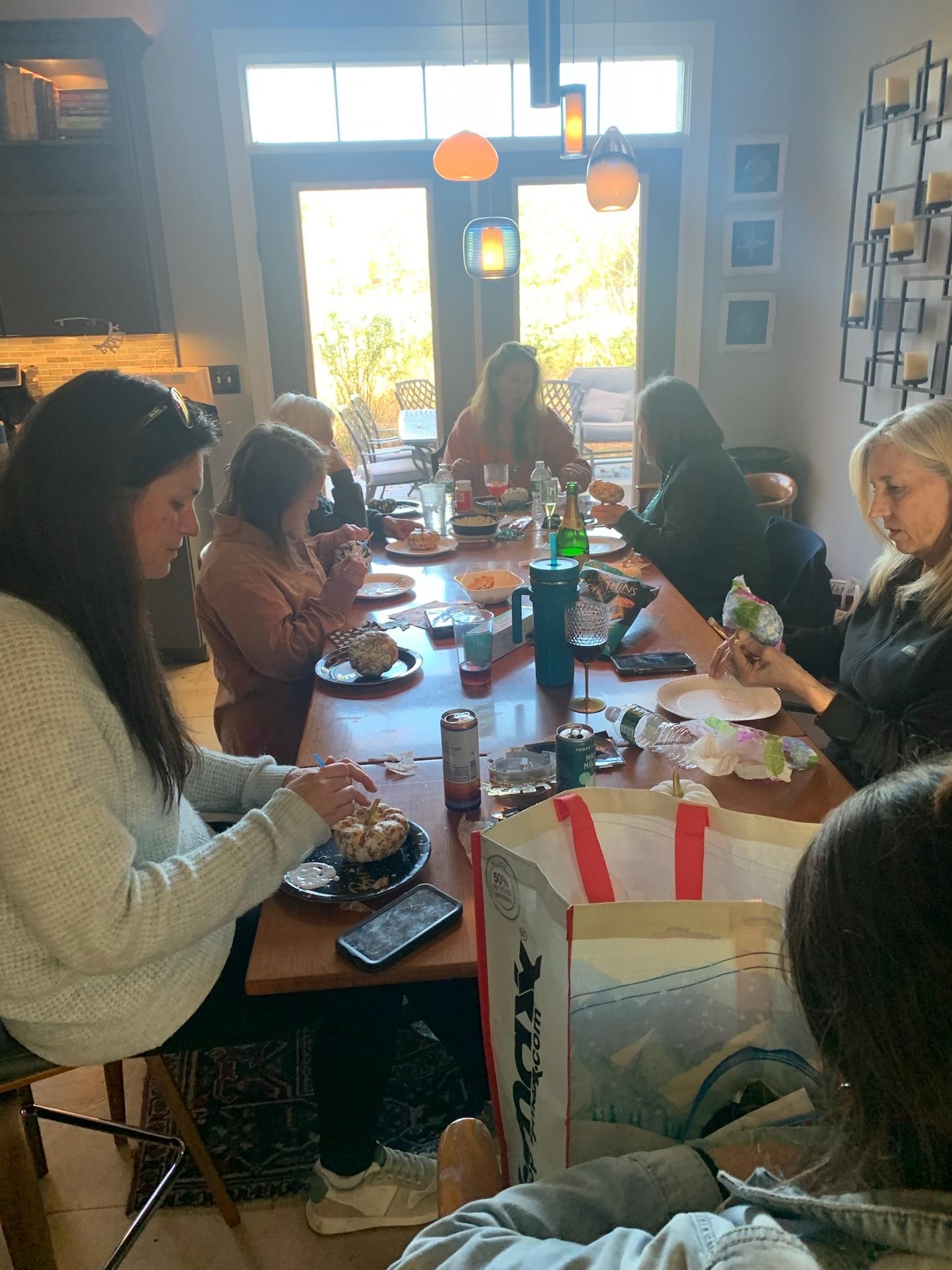 Crafting at the kitchen table… perfect for gathering.  🎃 