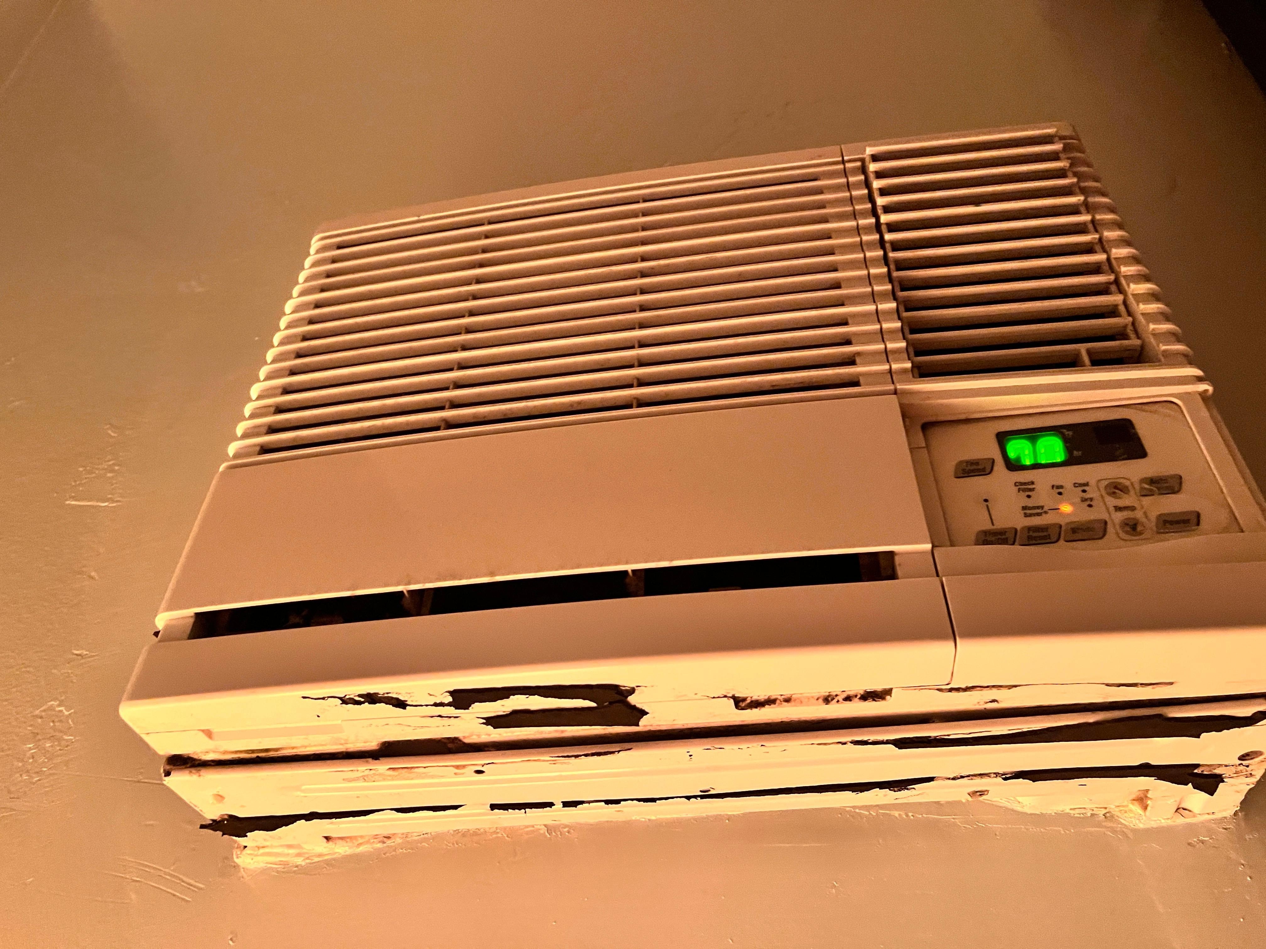 Old and loud a/c units that did not look sanitary.