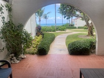 Sitting area just out the door.