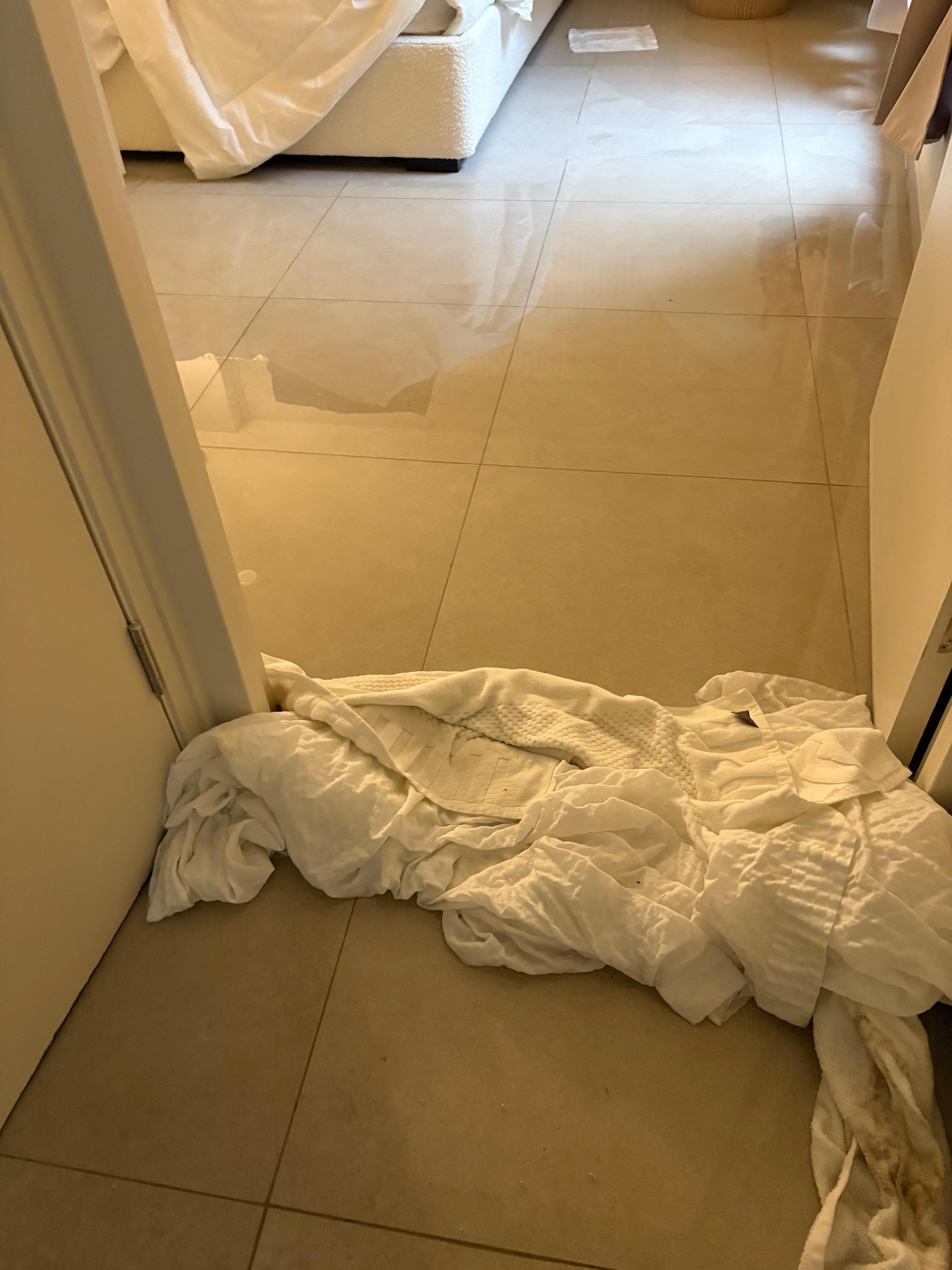 Water over flowing from shower drain