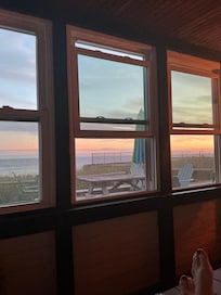 Dusk view from inside cabin A