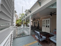 Access to back porch area right off of our rooms.