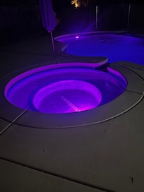 Fun lights on pool and wading pool.