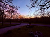 Beautiful nightly sunsets over the lake.