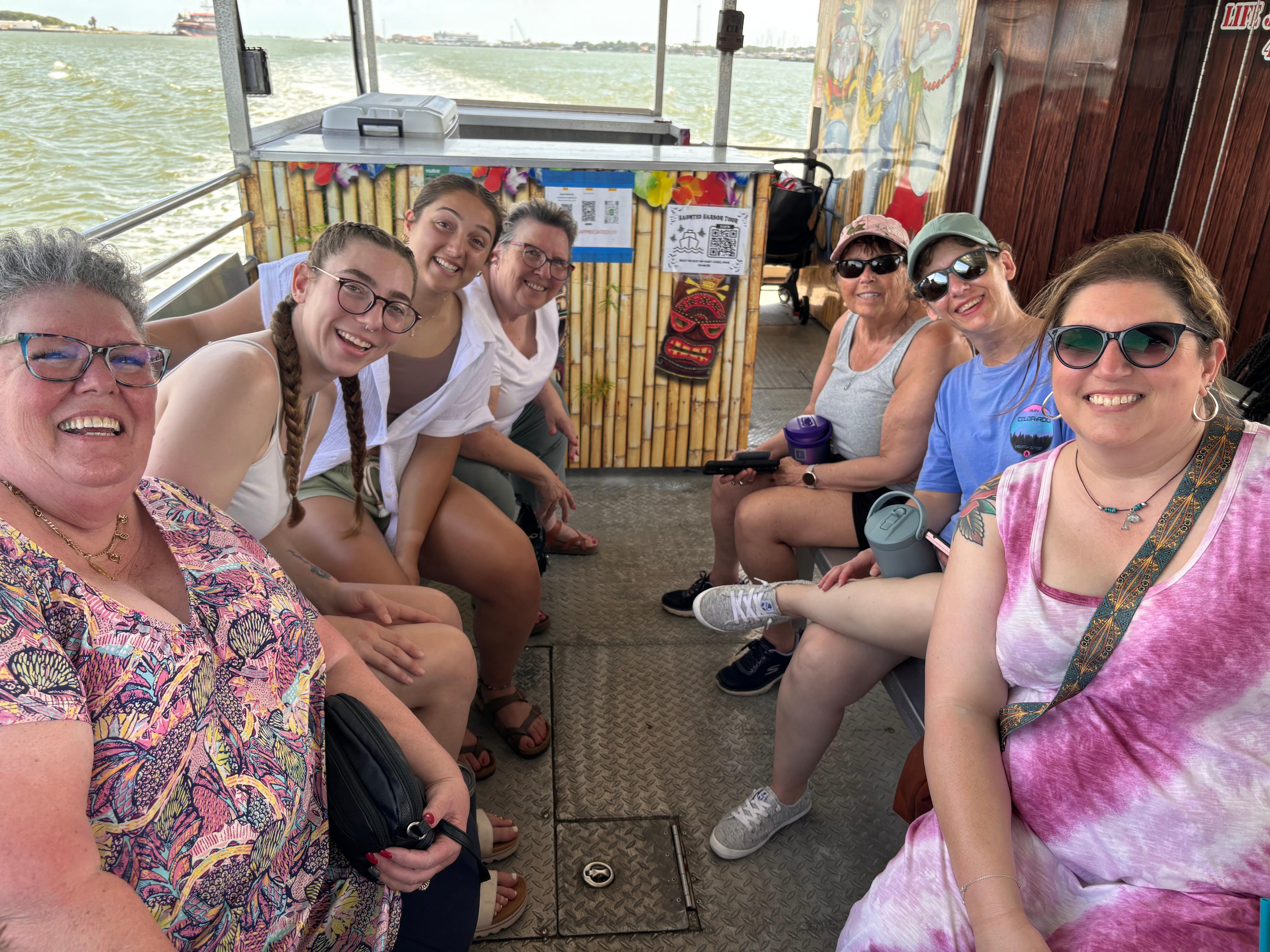 Dolphin tour on our first full day in Galveston.