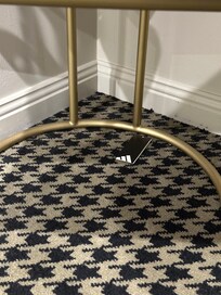 paper tag left on the floor