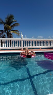 Pool and floats that were provided