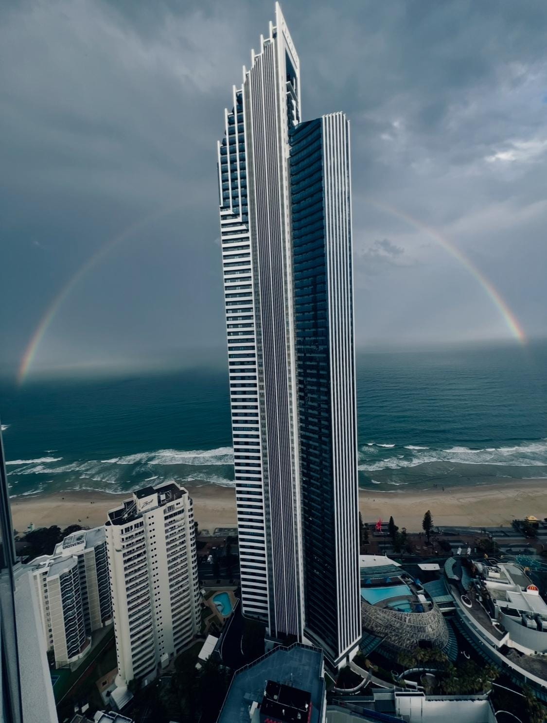 View of the beach at Surfers Paradise from level 42 Ocean view residence 