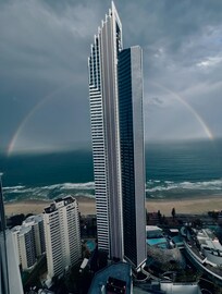 View of the beach at Surfers Paradise from level 42 Ocean view residence