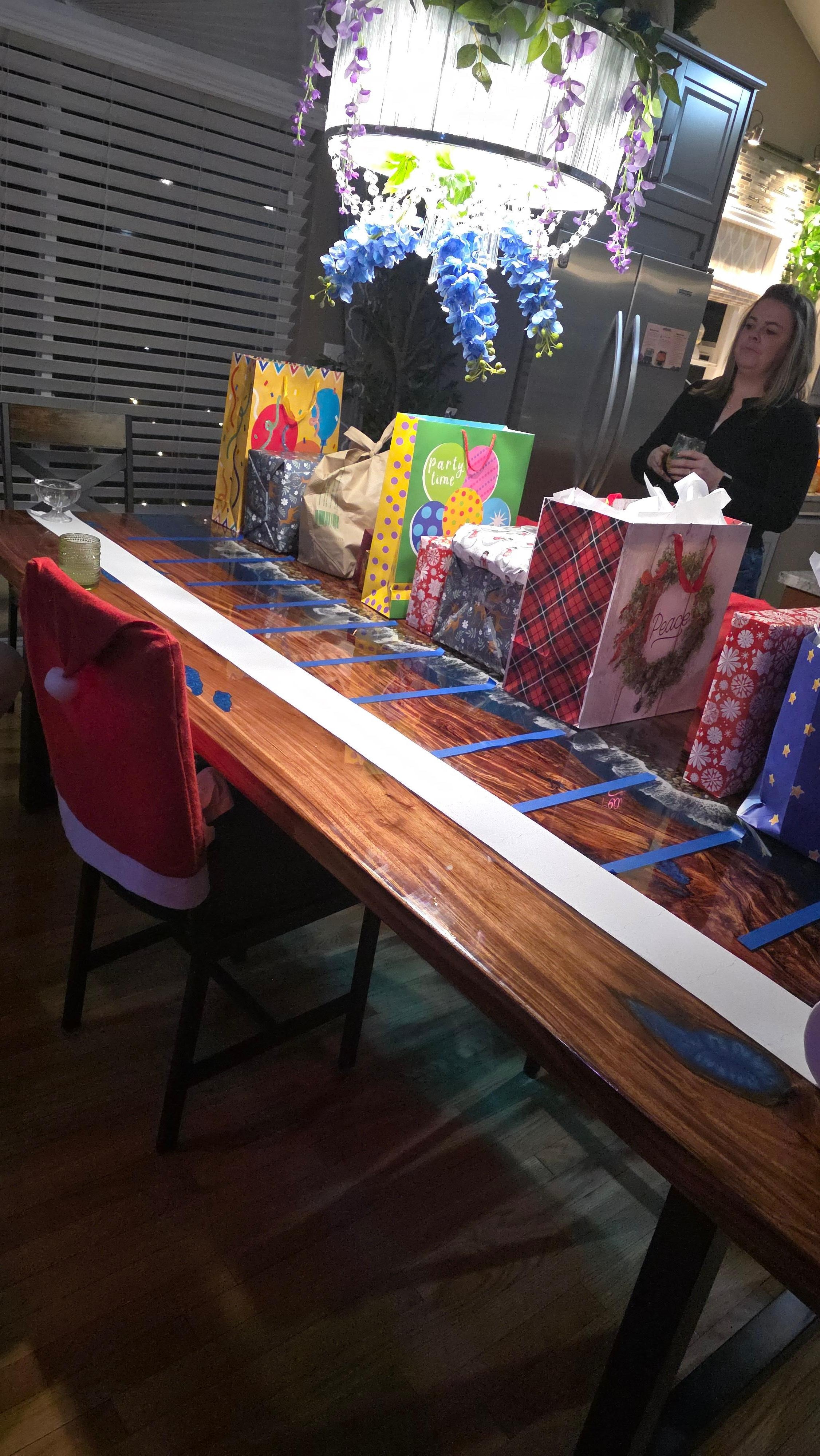 Ample dining space, and great for Christmas gift games as well! 