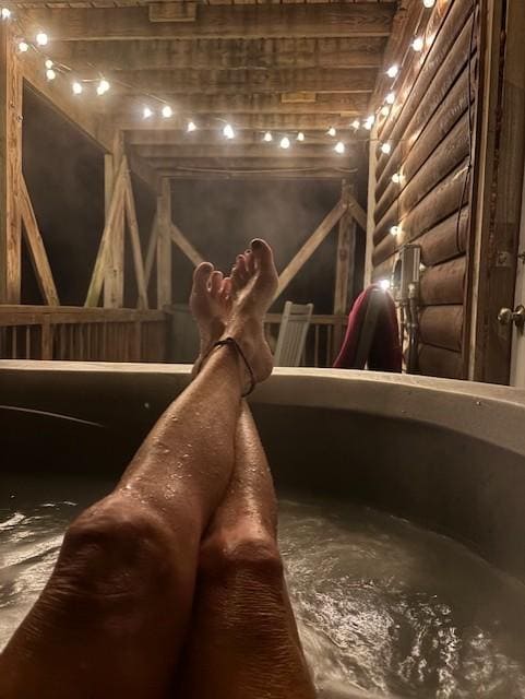 Stunning outdoor hot tub