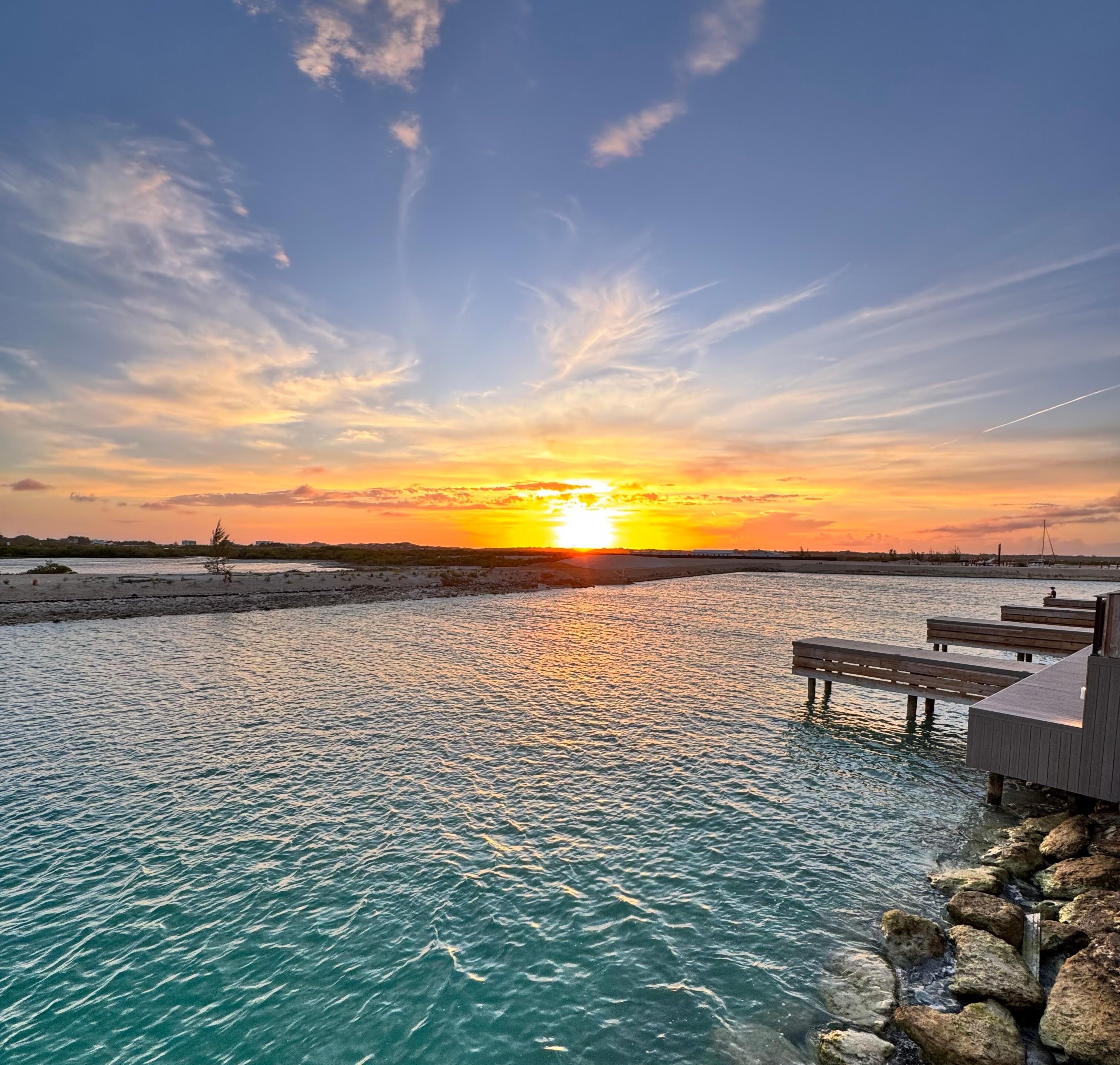 Sunset from dock patio 