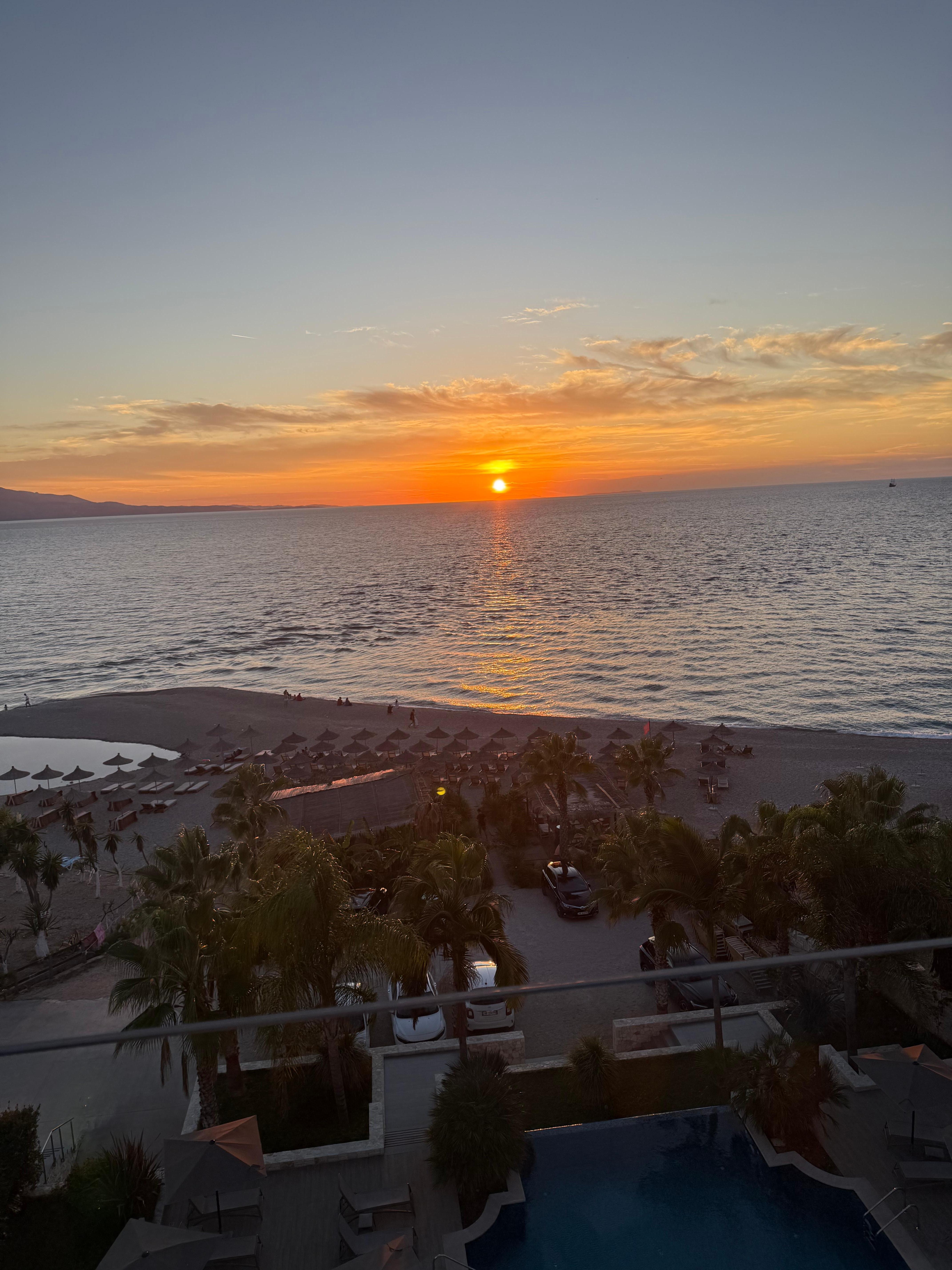 First sunset from balcony