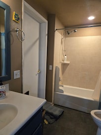 Visible mold around bath tub.