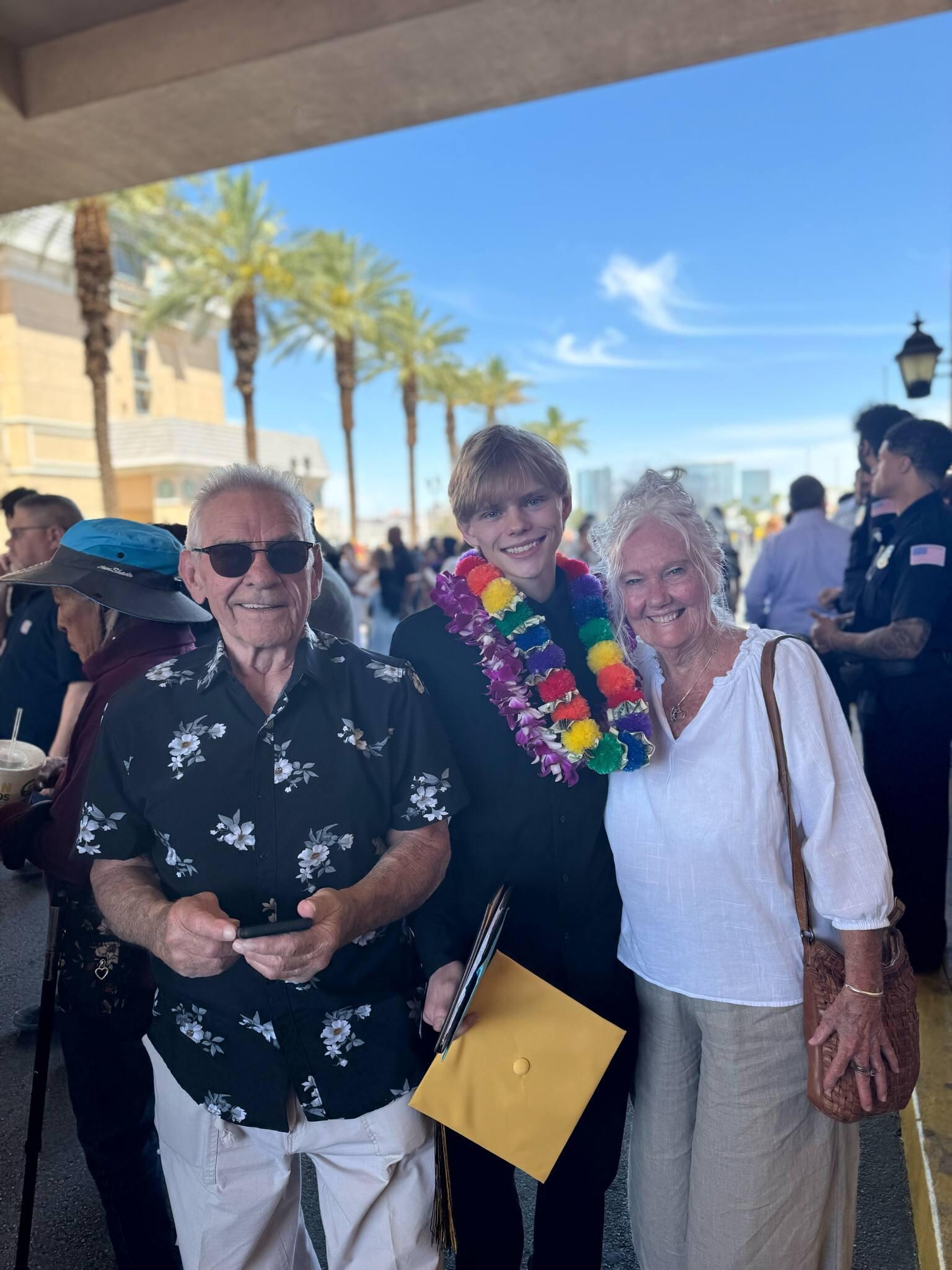 Our grandson’s graduation. Francis , Deaven and Shirley
