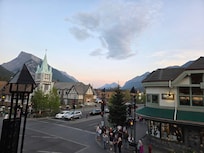 View from dinner in downtown Banff.