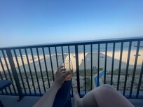 Ocean front view/balcony which was perfect for relaxing in the evening with a glass of wine and having coffee in the morning