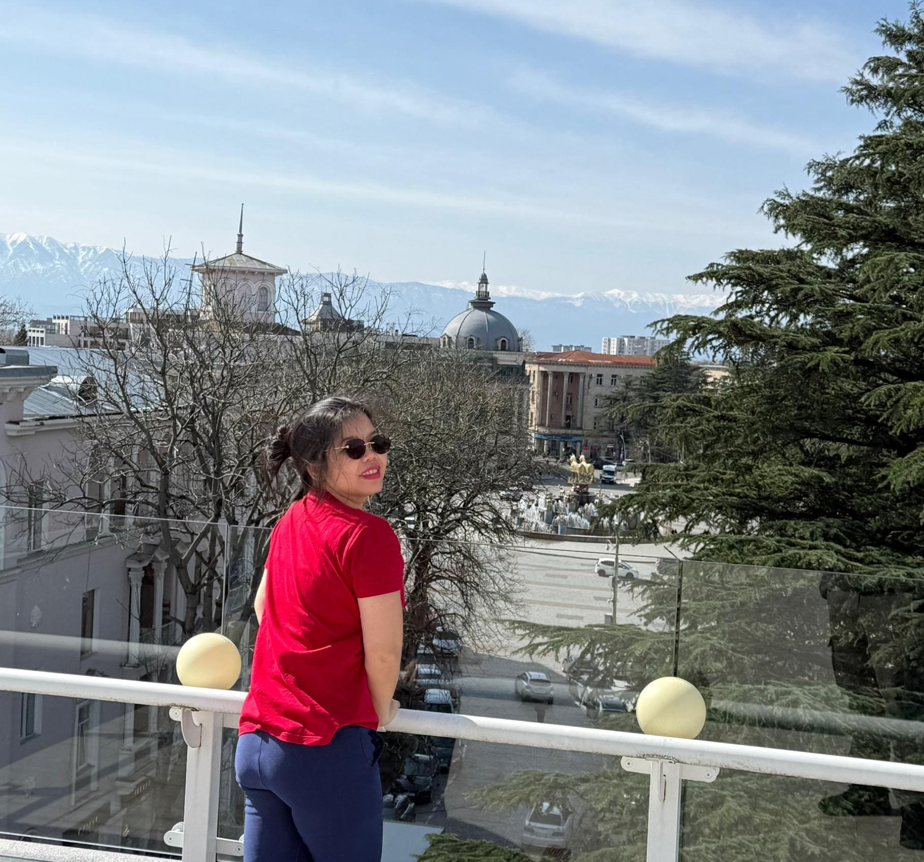 At rooftop of the hotel