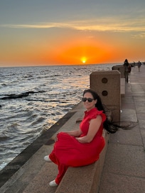 Contemplando o Maravilhoso Pôr do Sol em frente ao Hotel Ibis Rambla!!!!