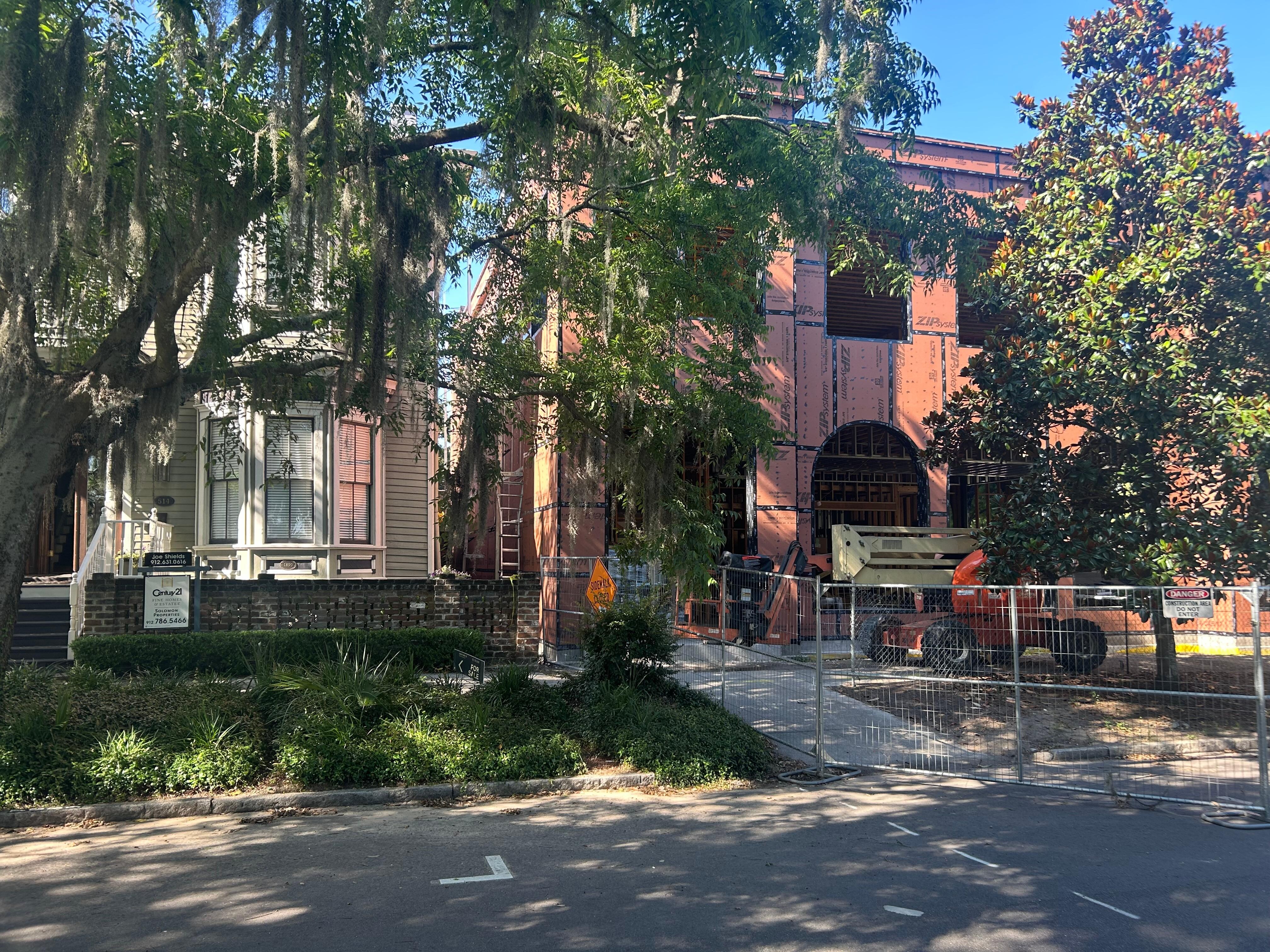 Rental on left/construction on right