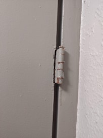 broken hinge on bathroom door