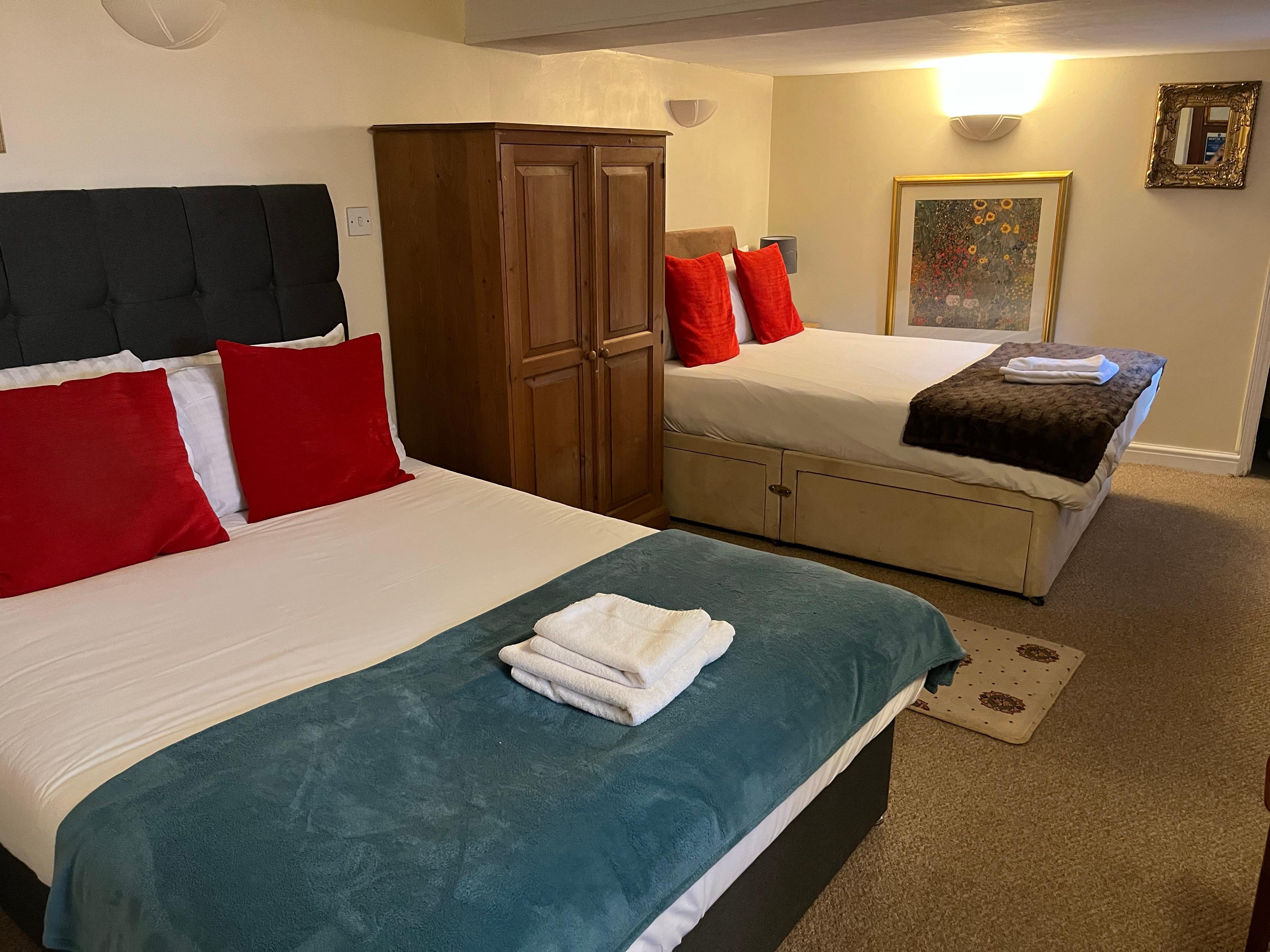 Spacious twin with double beds
