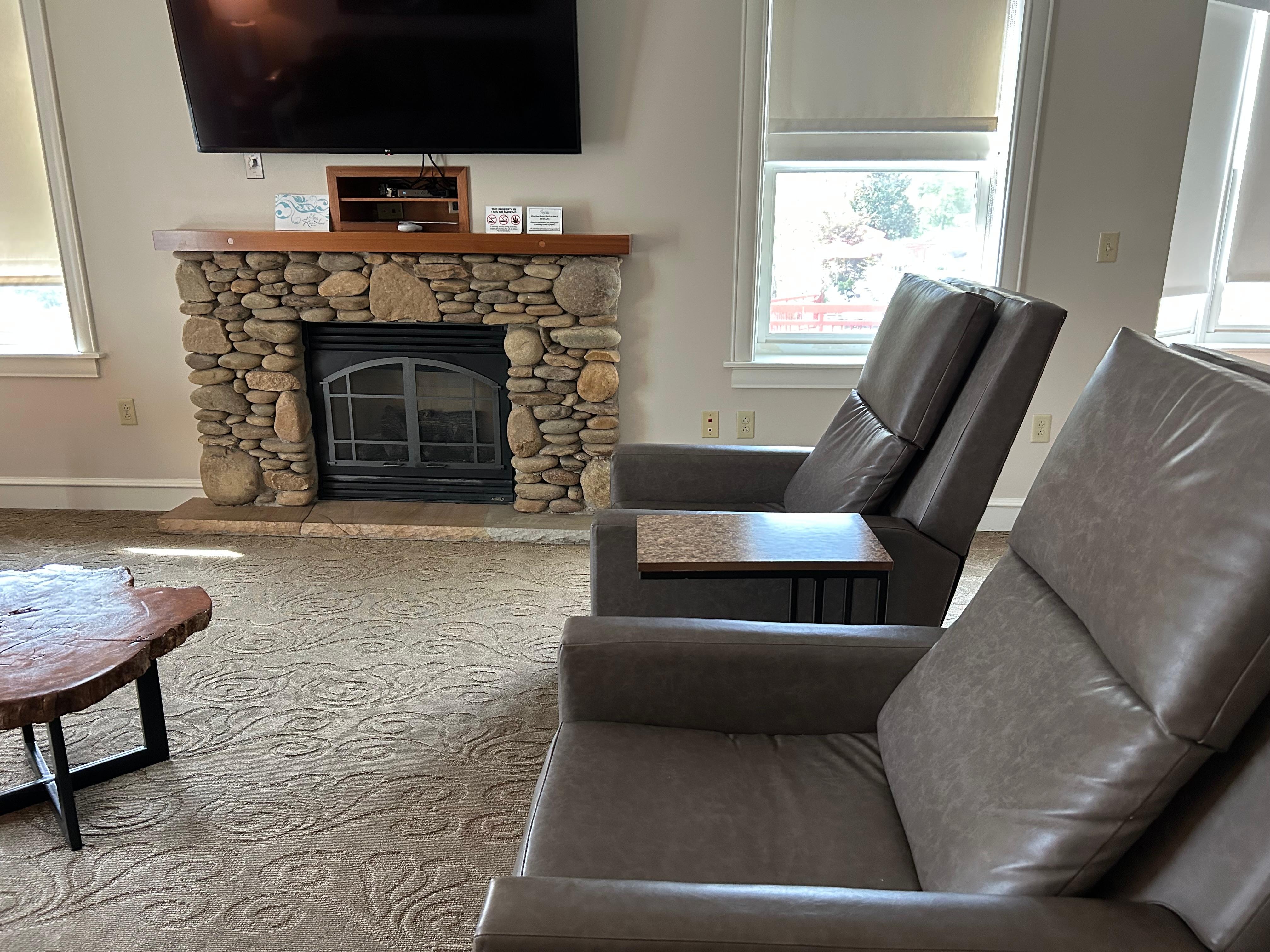 Reclining chairs in the large living room.