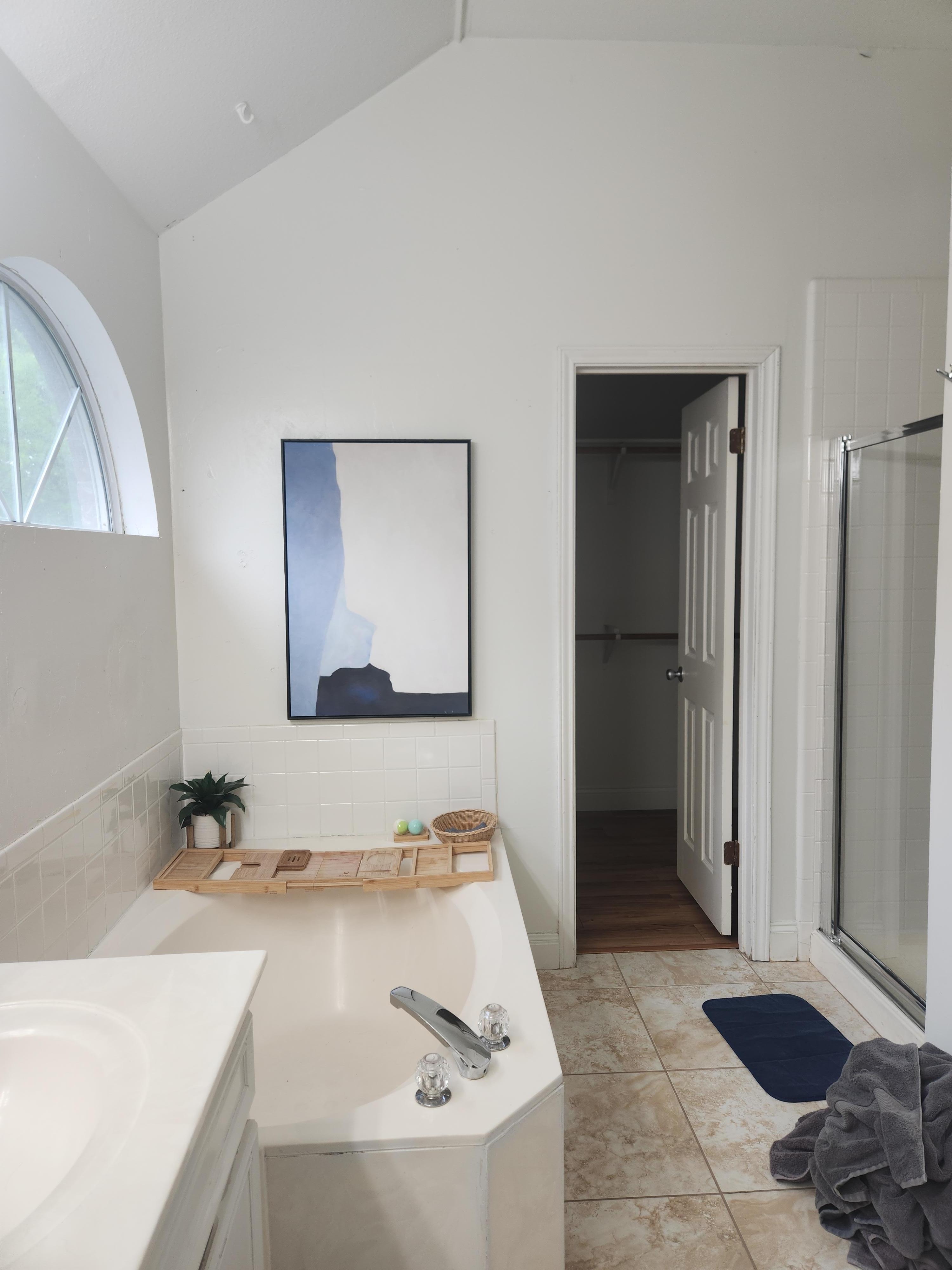 Showing window directly across from shower